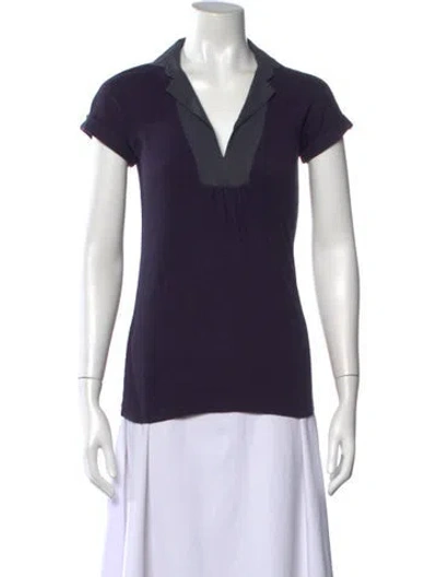 Pre-owned Brunello Cucinelli Short Sleeve Polo In Blue
