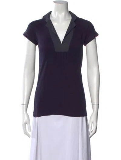 Pre-owned Brunello Cucinelli Short Sleeve Polo In Blue