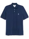 Brunello Cucinelli Short-sleeved Polo Shirt In Blue