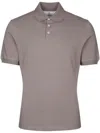 Brunello Cucinelli Short Sleeve Polo Shirt In Brown