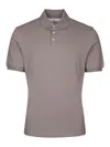 Brunello Cucinelli Short Sleeve Polo Shirt In Brown