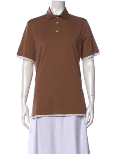 Pre-owned Brunello Cucinelli Short Sleeve Polo In Brown