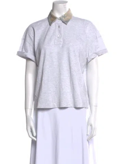 Pre-owned Brunello Cucinelli Short Sleeve Polo In Gray