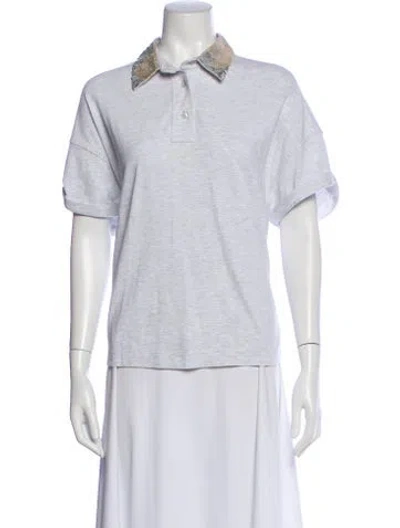 Pre-owned Brunello Cucinelli Short Sleeve Polo In Gray