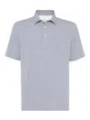 Brunello Cucinelli Cotton-jersey Polo Shirt In Grey