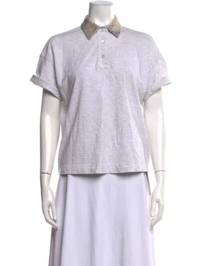 Pre-owned Brunello Cucinelli Short Sleeve Polo In Grey