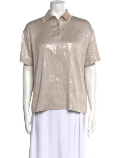 Pre-owned Brunello Cucinelli Short Sleeve Polo In Neutral