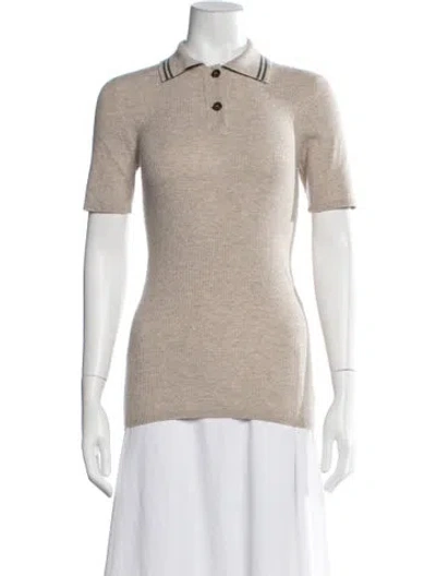 Pre-owned Brunello Cucinelli Short Sleeve Polo In Neutrals