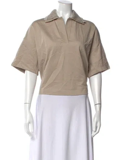 Pre-owned Brunello Cucinelli Short Sleeve Polo In Neutrals
