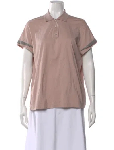 Pre-owned Brunello Cucinelli Short Sleeve Polo In Pink