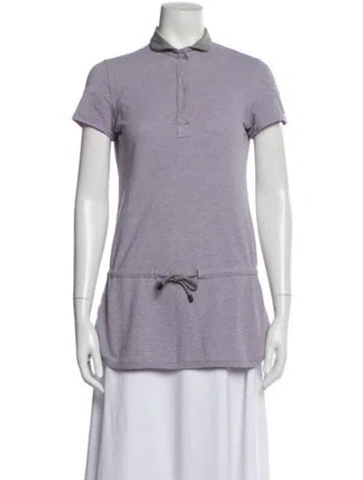 Pre-owned Brunello Cucinelli Short Sleeve Polo In Purple