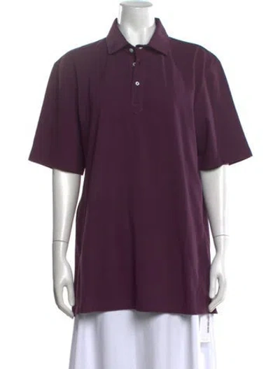 Pre-owned Brunello Cucinelli Short Sleeve Polo In Purple