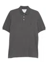Brunello Cucinelli Men Logo Cotton Polo Shirt In Gray