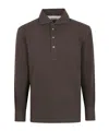 Brunello Cucinelli Short Sleeve Polo Shirt In Brown