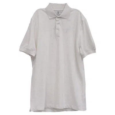 Pre-owned Brunello Cucinelli Short Sleeve Polo Shirt In White Cotton