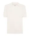 Brunello Cucinelli Short Sleeve Polo Shirt In Ivory White
