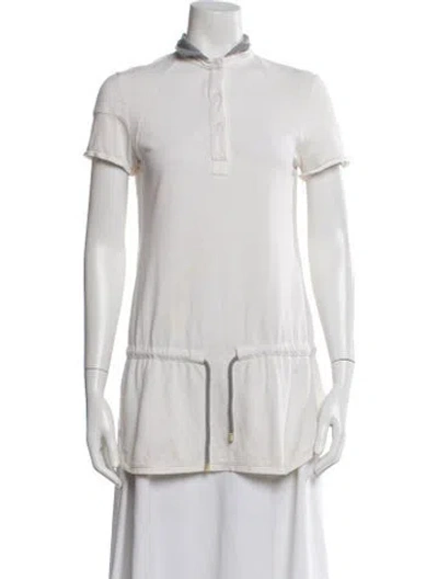 Pre-owned Brunello Cucinelli Short Sleeve Polo In Silver