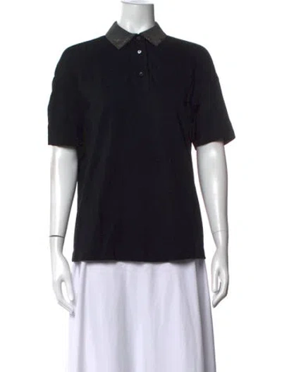 Pre-owned Brunello Cucinelli Short Sleeve Polo W/ Tags In Black