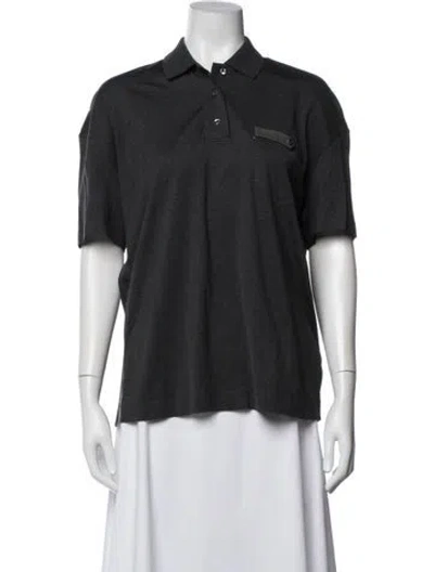 Pre-owned Brunello Cucinelli Short Sleeve Polo W/ Tags In Blue