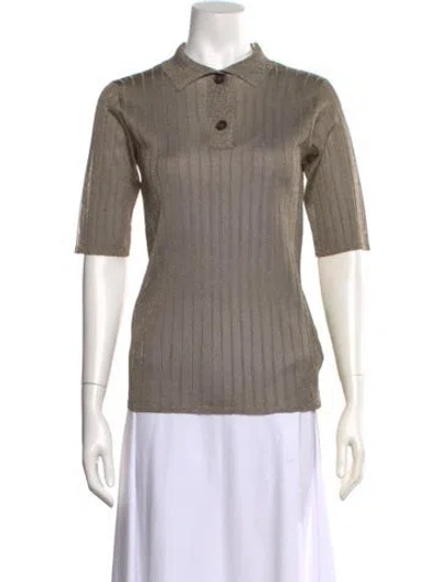 Pre-owned Brunello Cucinelli Short Sleeve Polo W/ Tags In Brown