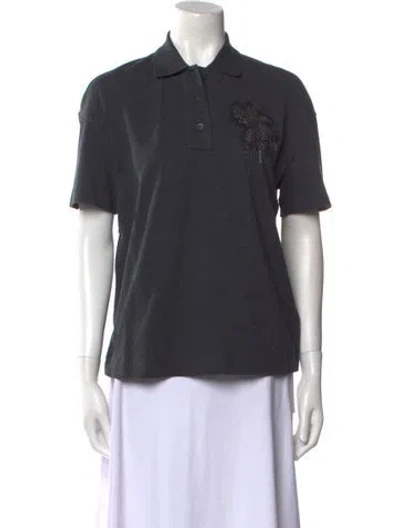 Pre-owned Brunello Cucinelli Short Sleeve Polo W/ Tags In Gray