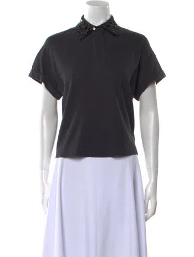 Pre-owned Brunello Cucinelli Short Sleeve Polo W/ Tags In Gray