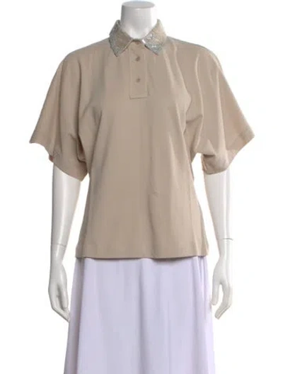 Pre-owned Brunello Cucinelli Short Sleeve Polo W/ Tags In Neutral