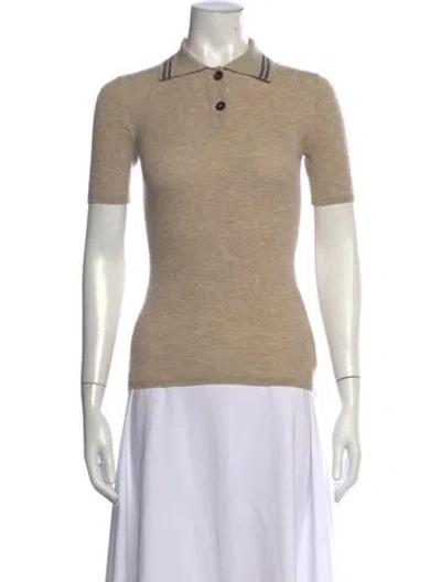 Pre-owned Brunello Cucinelli Short Sleeve Polo W/ Tags In Neutrals