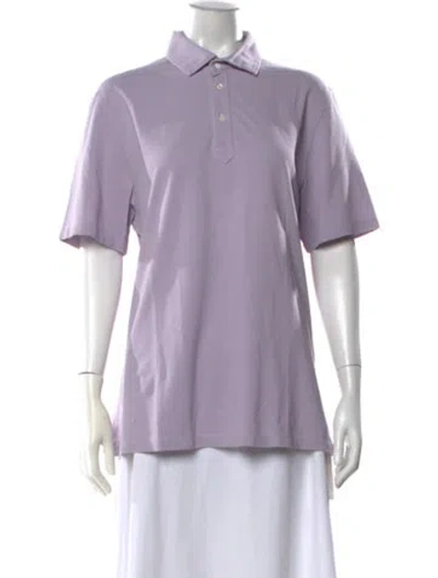 Pre-owned Brunello Cucinelli Short Sleeve Polo W/ Tags In Purple