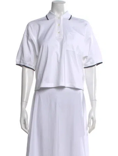 Pre-owned Brunello Cucinelli Short Sleeve Polo W/ Tags In White