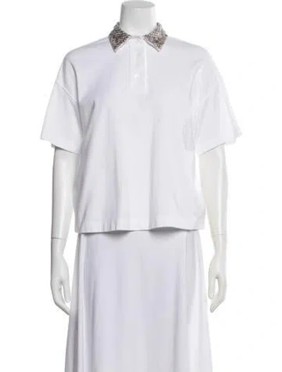 Pre-owned Brunello Cucinelli Short Sleeve Polo W/ Tags In White