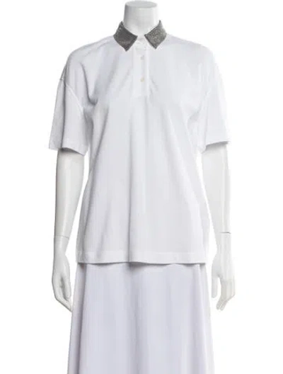 Pre-owned Brunello Cucinelli Short Sleeve Polo W/ Tags In White