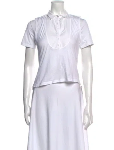 Pre-owned Brunello Cucinelli Short Sleeve Polo In White