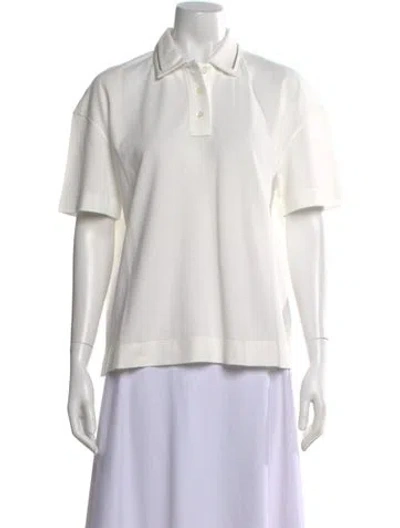 Pre-owned Brunello Cucinelli Short Sleeve Polo In White
