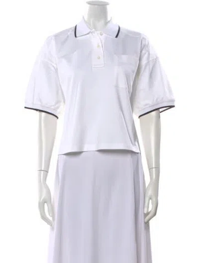 Pre-owned Brunello Cucinelli Short Sleeve Polo In White