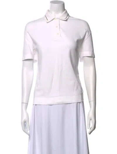 Pre-owned Brunello Cucinelli Short Sleeve Polo In White