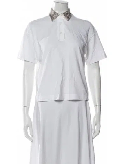 Pre-owned Brunello Cucinelli Short Sleeve Polo In White