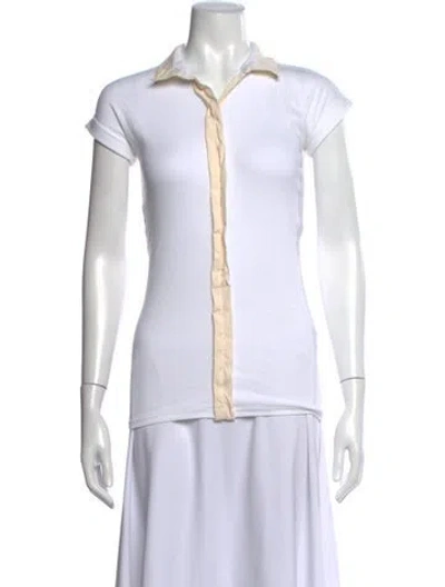 Pre-owned Brunello Cucinelli Short Sleeve Polo In White