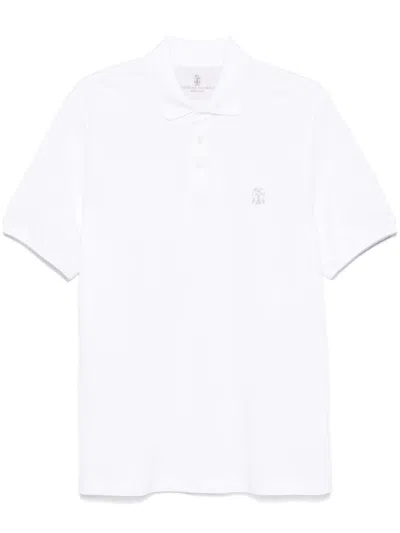 Brunello Cucinelli Short-sleeved Polo Shirt In White