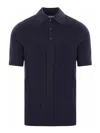 Brunello Cucinelli Knit Polo Shirt In Blue