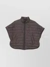 Brunello Cucinelli Short Sleeve Quilted High Neck Jacket In Brown