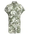Brunello Cucinelli Leaf Print Long Shirt In Green