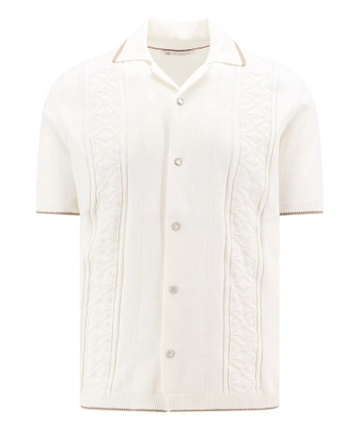 Brunello Cucinelli Short Sleeve Shirt In White