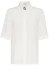 Brunello Cucinelli Precious Buttonhole Shirt In Beige