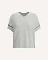 Brunello Cucinelli Cotton Rib Knit T-shirt With Precious Trims