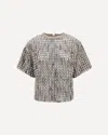 Brunello Cucinelli Sparkling Short Sleeve Knitwear In Gray