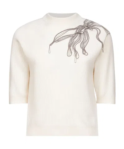 BRUNELLO CUCINELLI SHORT SLEEVE SWEATER
