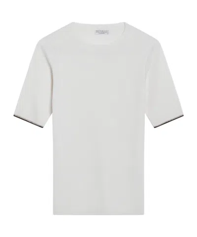 Brunello Cucinelli Short Sleeve Sweater In White