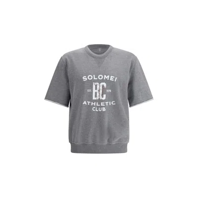 BRUNELLO CUCINELLI SHORT-SLEEVE SWEATSHIRT