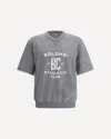 Brunello Cucinelli Versatile Short-sleeve Graphic Sweatshirt In Gray